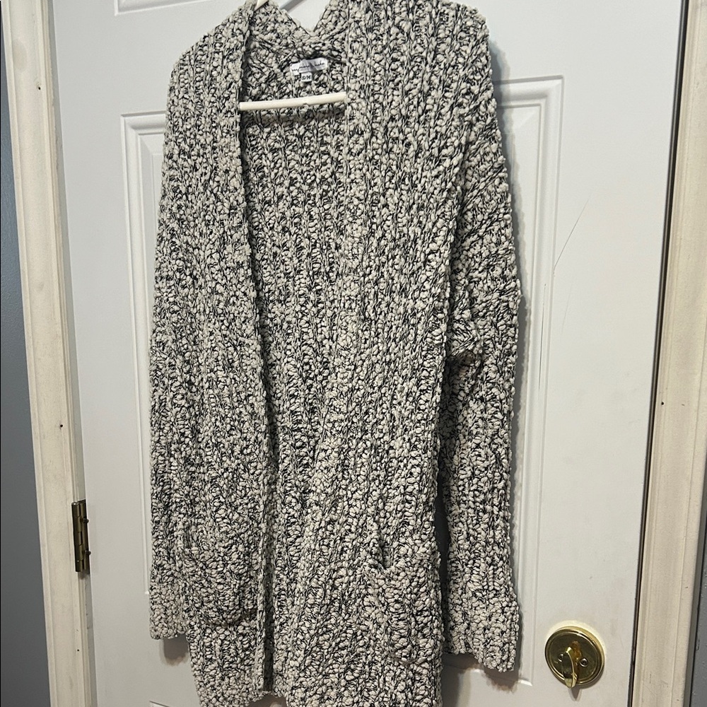 Young Fabulous & Broke Marled Knit Cardigan in Gray and Cream